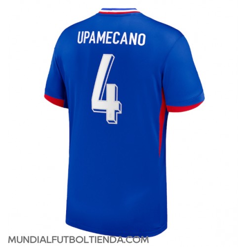 Camiseta Francia Dayot Upamecano #4 Primera Equipación Replica Eurocopa 2024 mangas cortas